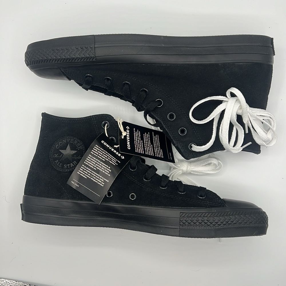 Converse Chuck Taylor All Star Pro Hi Black Suede Skate Shoes